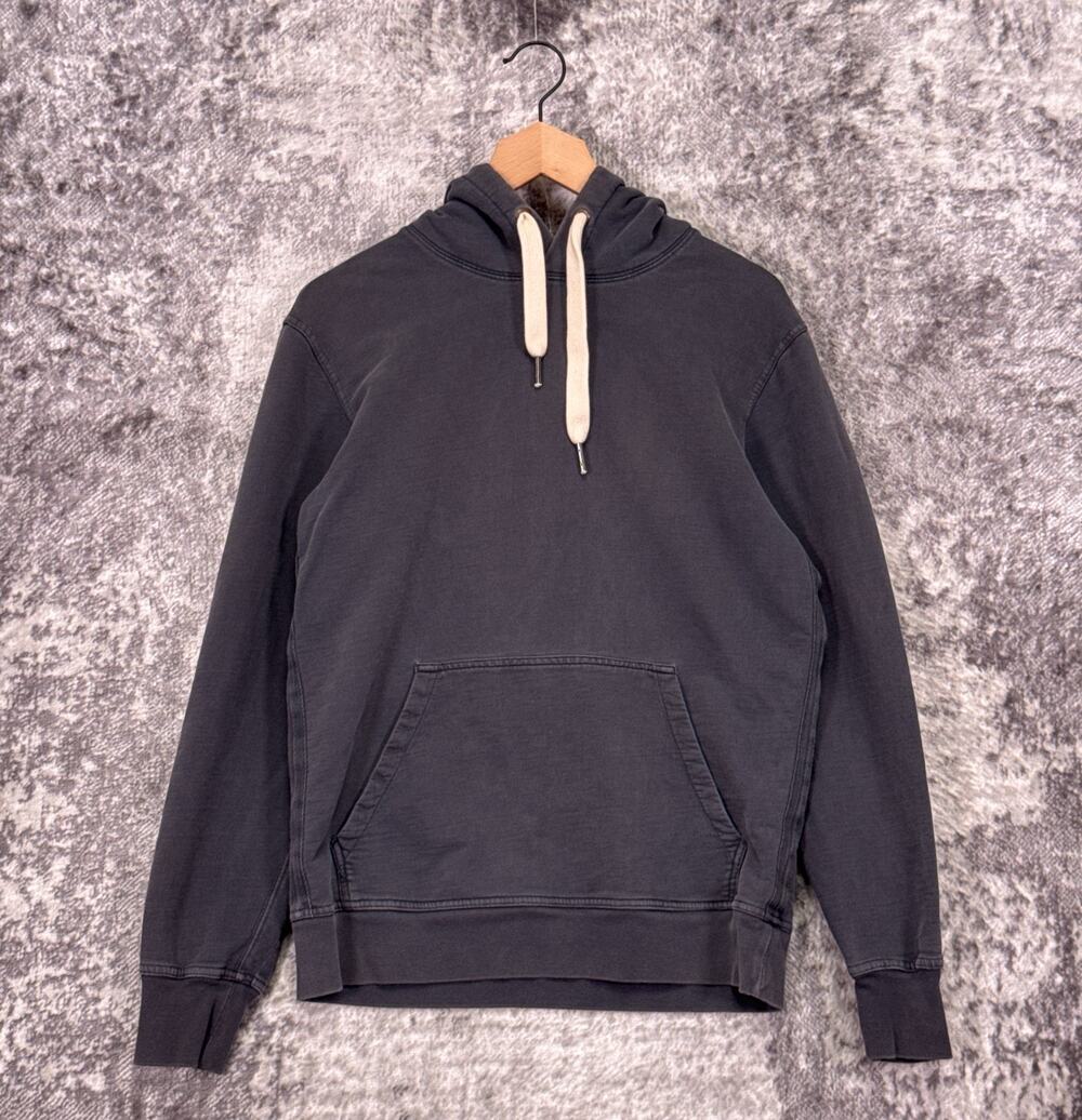 Buck Mason Loopback Hoodie Small Mens Washed Gray Pullover